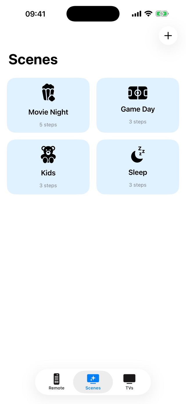 Scenes screen